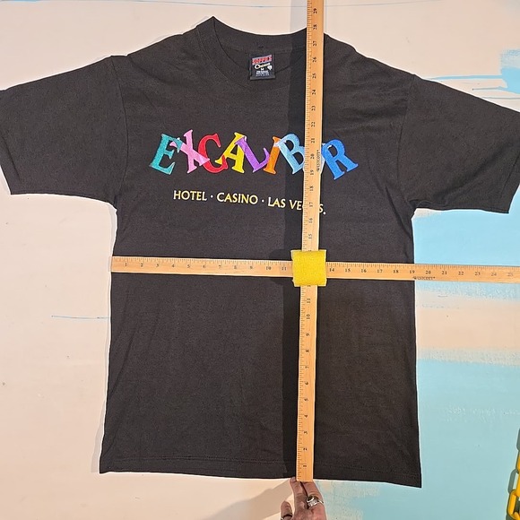 VTG Excalibur Las Vegas Shirt Soffe Single Stitch M Black 90s Casino Graphic USA - Picture 5 of 7